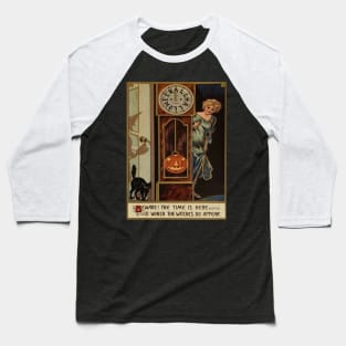 Vintage Look for Halloween - Beware, The Time is Near in Which the Witches Do Appear Baseball T-Shirt